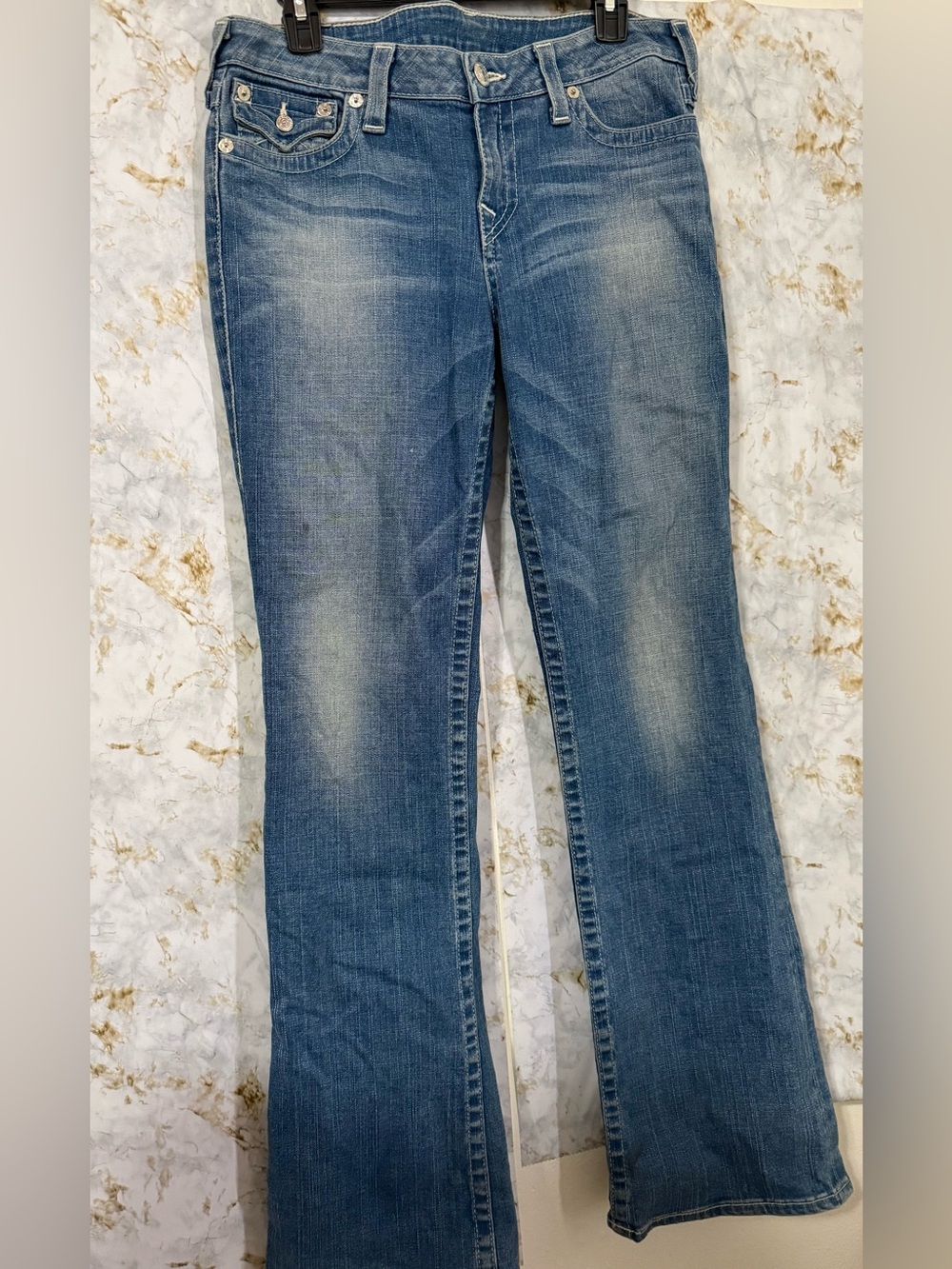 True Religion Medium Blue Flare Jeans